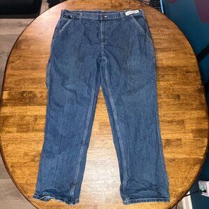 90s Grunge Distressed Carhartt Denim Carpenter Pants 40x32 100% Cotton